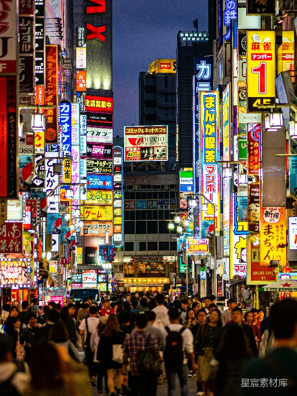 高清摄影 东京新宿霓虹灯海