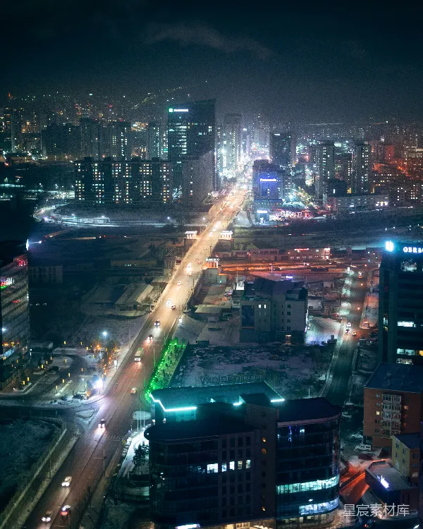 高清摄影 冬夜的城市繁华