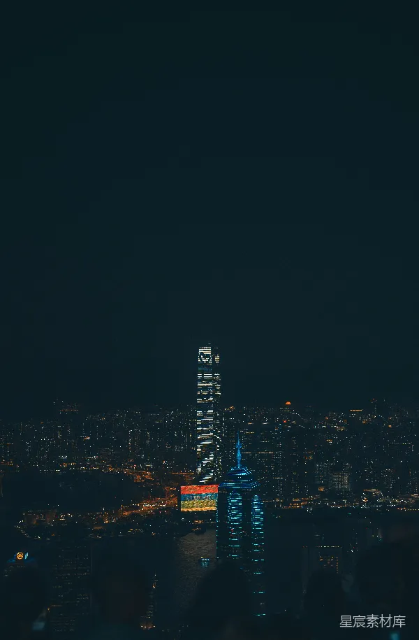 高清摄影 璀璨夜幕下的香港天际线