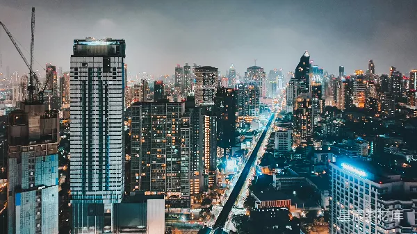 高清摄影 夜幕下的现代都市