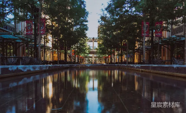 高清摄影 城市中心的宁静水池