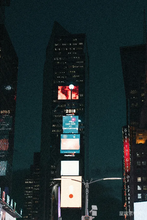 高清摄影 繁华都市夜景中的标志性建筑