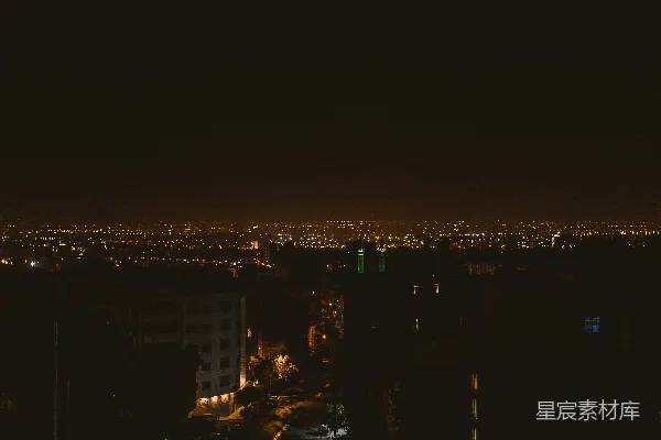 高清摄影 夜幕下的城市灯火