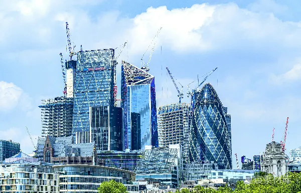 高清摄影 伦敦金融城的现代建筑群