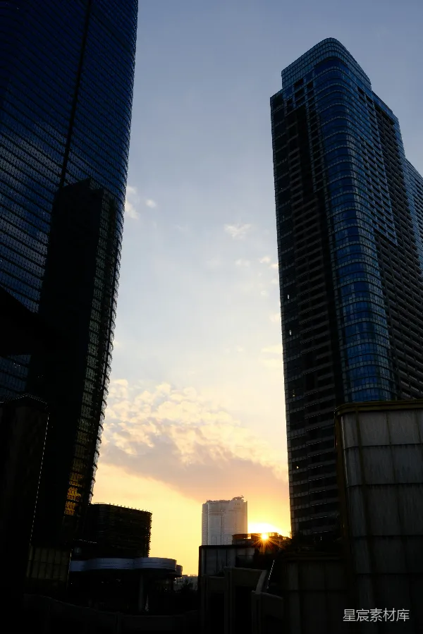 高清摄影 城市日落剪影