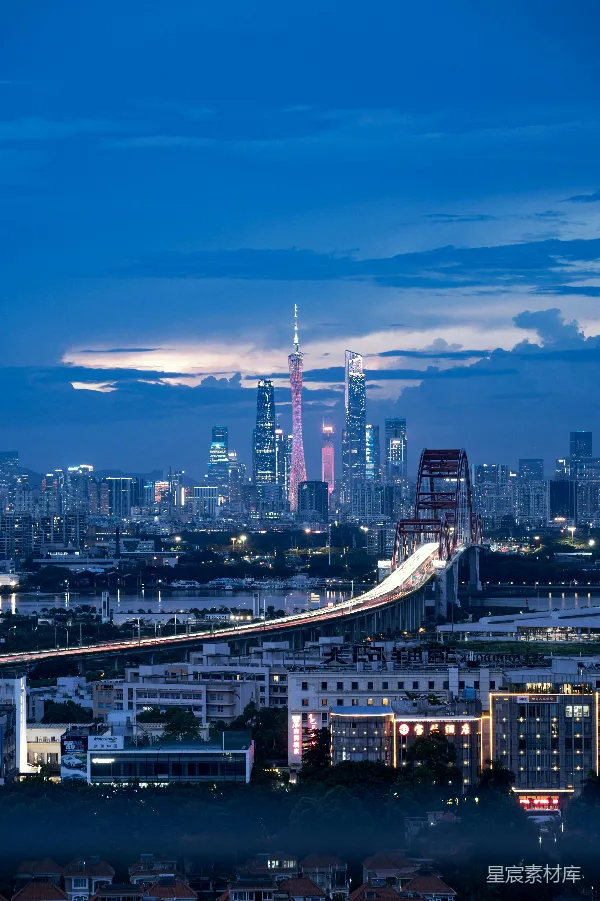 高清摄影 广州夜景：珠江边上的都市魅力
