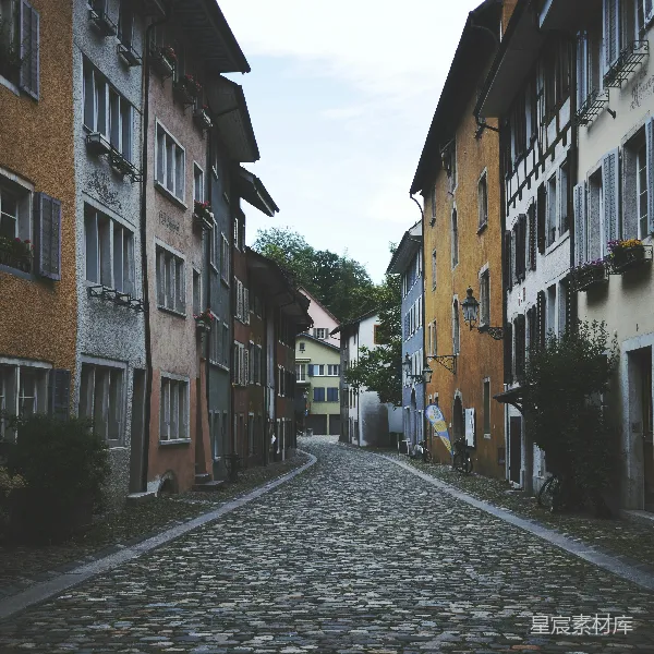 高清摄影 古色古香的石板路