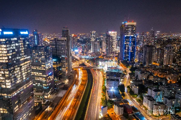 高清摄影 夜幕下的繁忙都市