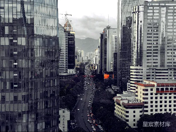 高清摄影 都市繁华与宁静的对比