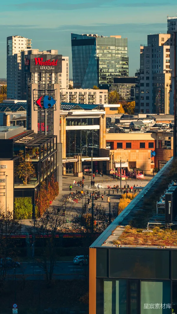 高清摄影 城市商业区全景