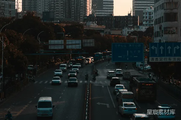 高清摄影 都市清晨繁忙交通