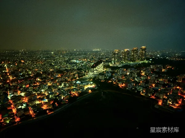 高清摄影 夜幕下的城市天际线