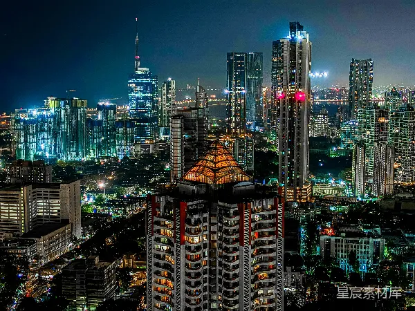 高清摄影 夜幕下的城市繁华