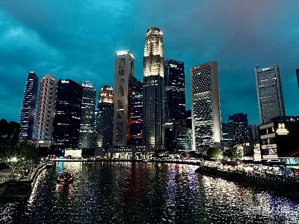 高清摄影 新加坡夜景：灯火璀璨的城市天际线
