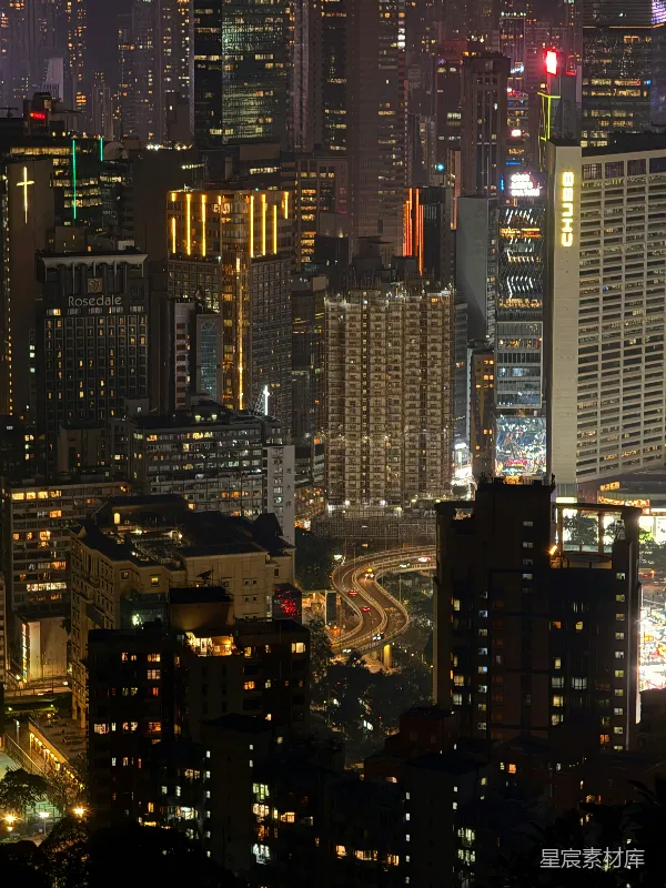 高清摄影 夜色中的都市繁华