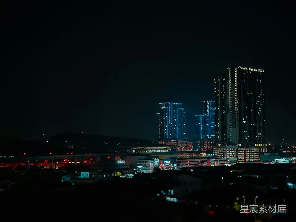 高清摄影 夜幕下的城市剪影