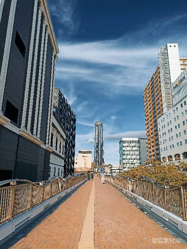 高清摄影 城市桥梁上的晴天漫步