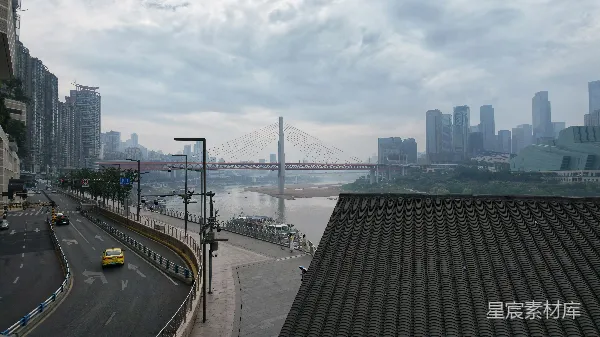 高清摄影 重庆城市天际线与桥梁