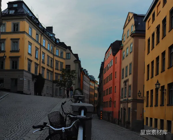 高清摄影 瑞典老城的宁静小巷