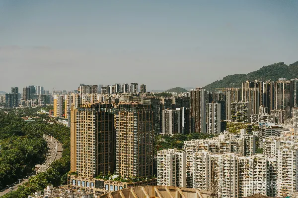 高清摄影 现代都市与自然景观的交汇