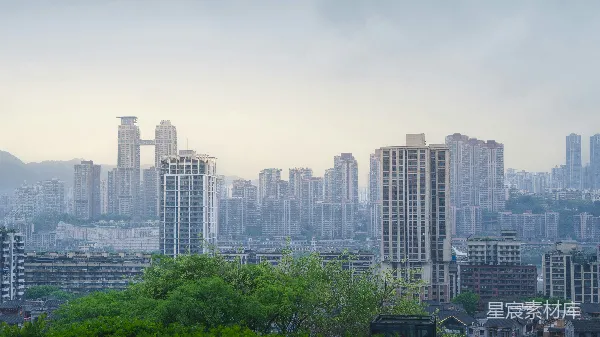 高清摄影 重庆山城高楼林立的景象