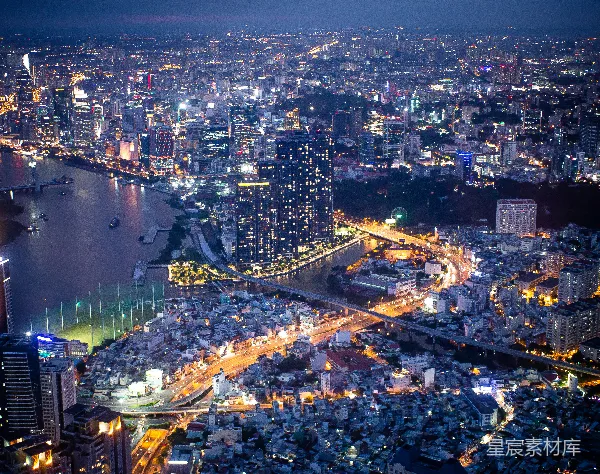 高清摄影 夜幕下的城市天际线