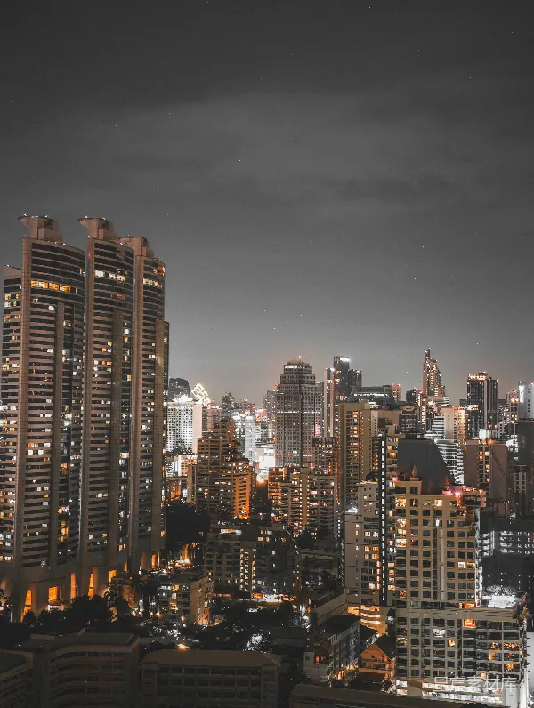 高清摄影 夜幕下的都市剪影