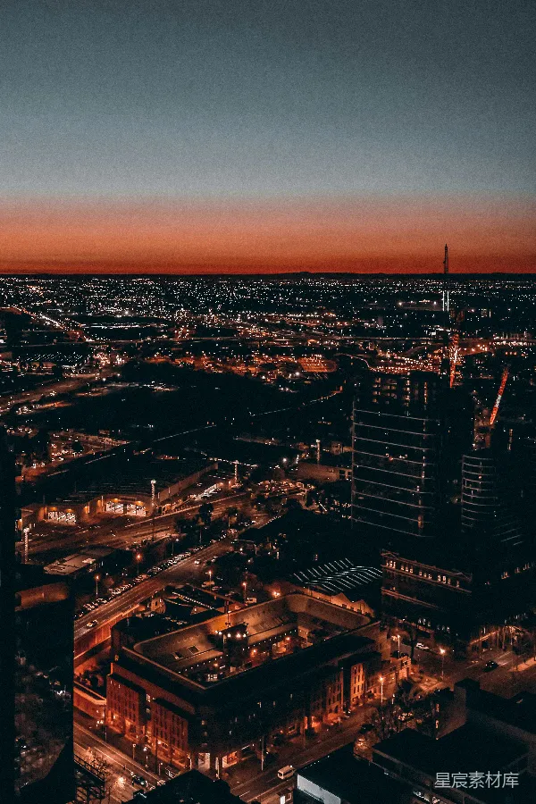 高清摄影 暮色下的城市夜景