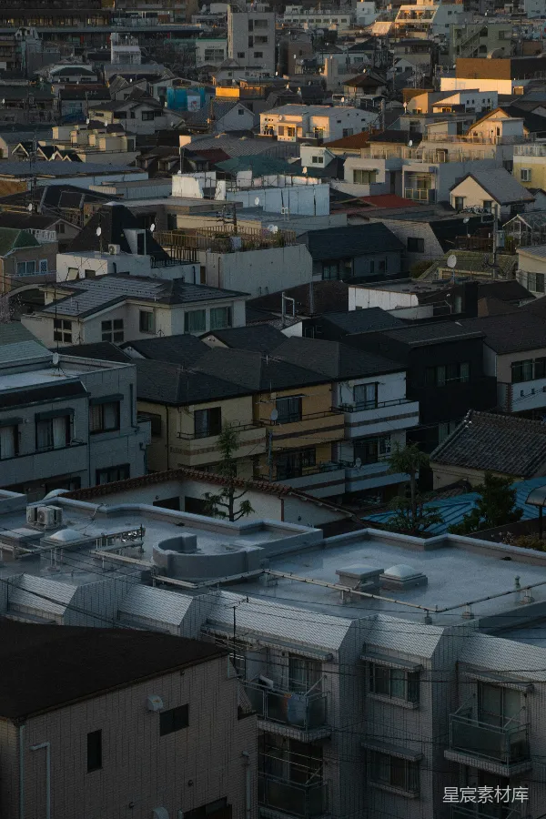 高清摄影 东京住宅区的屋顶风景