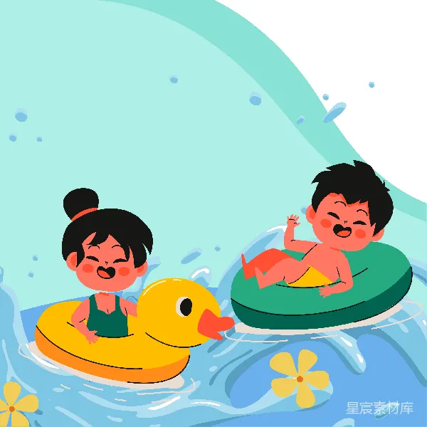 元素素材 夏日泳池快乐时光