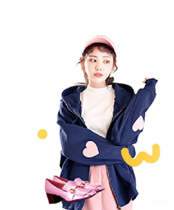 元素素材 时尚可爱的少女穿搭