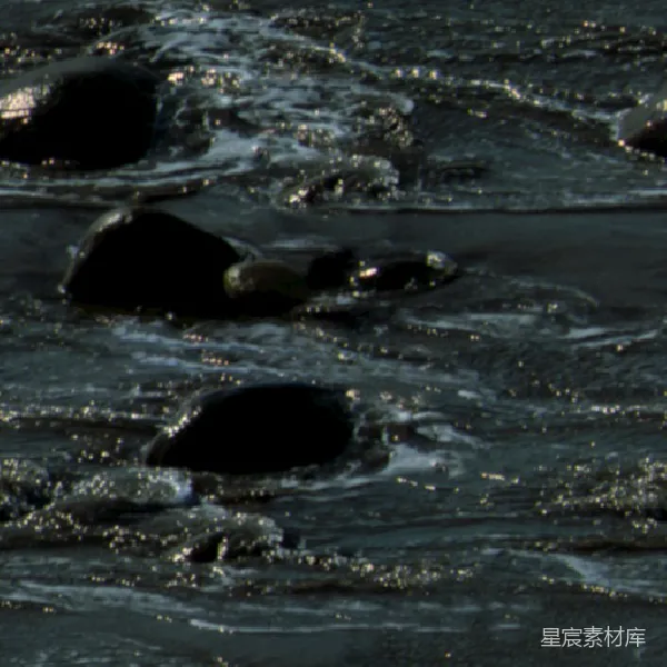 元素素材 海浪中的岩石剪影