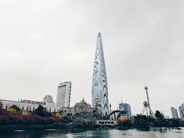 高清摄影 首尔世界塔与乐天世界乐园