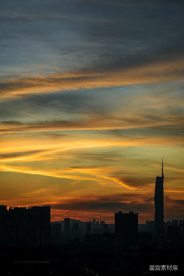 高清摄影 日落时的城市剪影