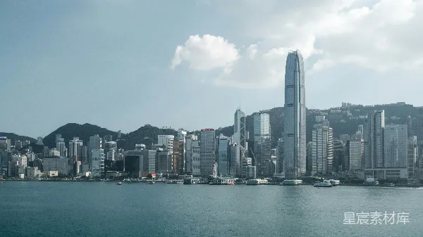 高清摄影 维多利亚港畔的香港天际线