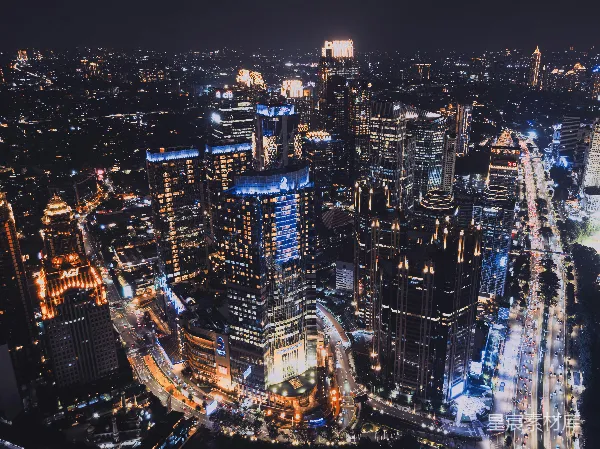 高清摄影 夜幕下的都市繁华