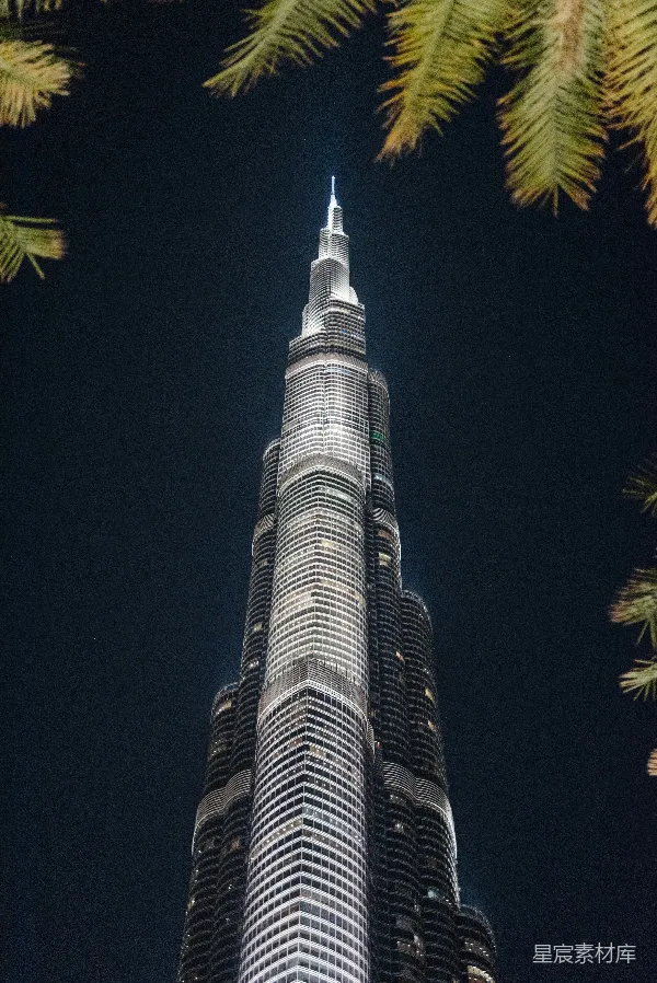 高清摄影 迪拜哈利法塔夜景