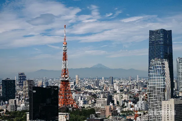 高清摄影 东京塔与富士山的壮丽景色