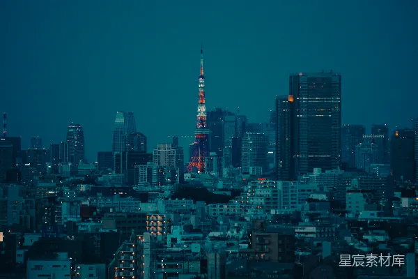 高清摄影 夜幕下的东京塔