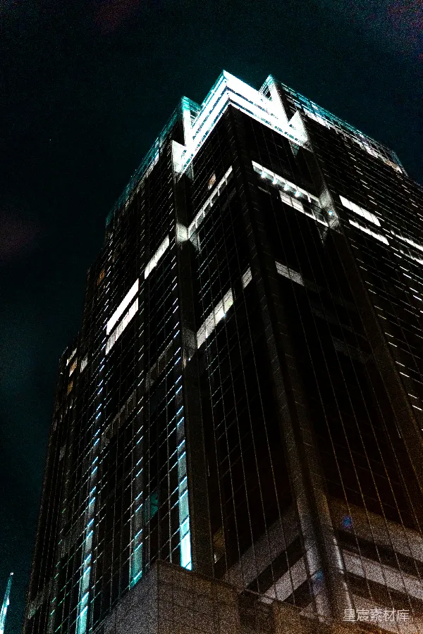 高清摄影 现代都市夜景中的摩天大楼