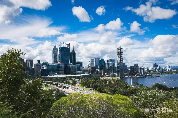 高清摄影 城市全景：现代化与自然的和谐共存