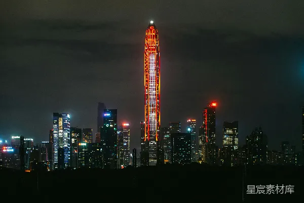 高清摄影 夜幕下的深圳天际线