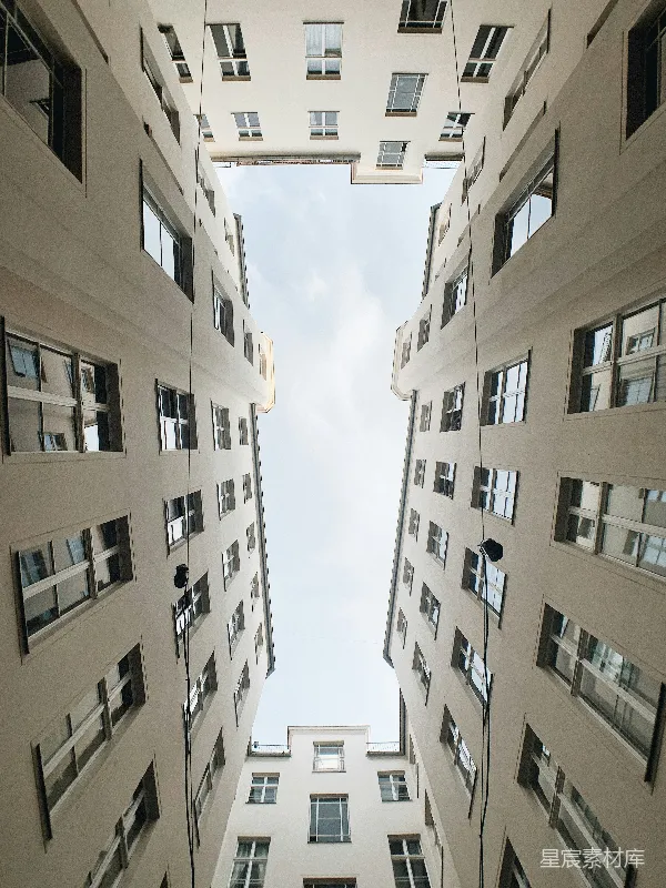 高清摄影 仰望高楼的天空