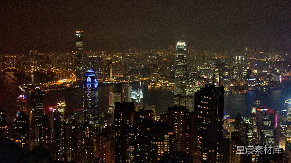 高清摄影 夜幕下的维多利亚港