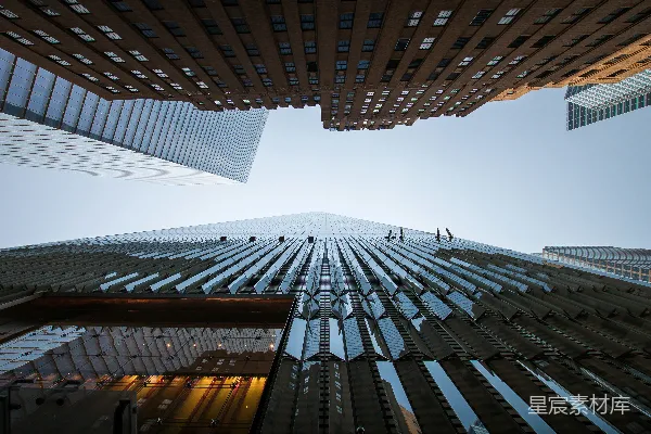 高清摄影 仰望摩天大楼：现代都市的壮丽景象