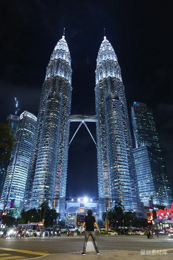 高清摄影 吉隆坡双子塔夜景