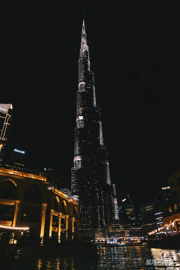 高清摄影 迪拜哈利法塔夜景