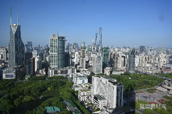 高清摄影 上海天际线俯瞰图