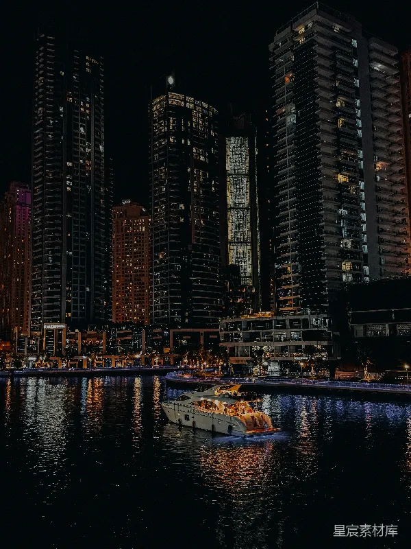 高清摄影 夜色中的城市天际线