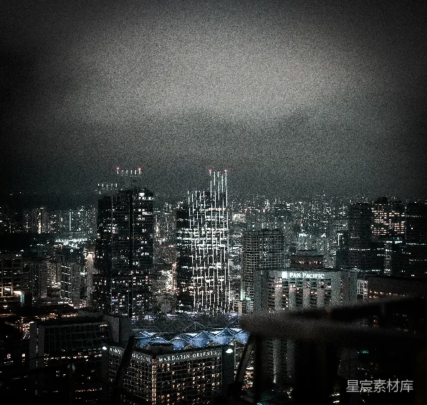 高清摄影 夜幕下的城市剪影